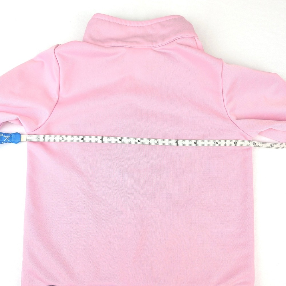 Adidas Kids Pink Black Full Zip Track Jacket 24M Three Stripe Sporty Jacket - Picture 14 of 14
